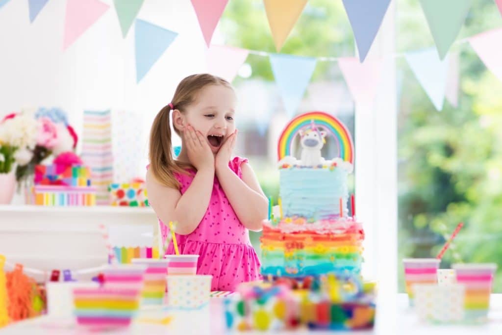 Child at their birthday party