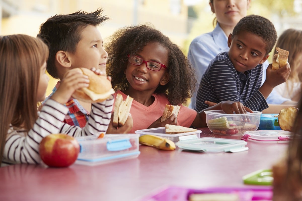kids having lunch at school