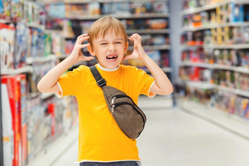 child having temper tantrum