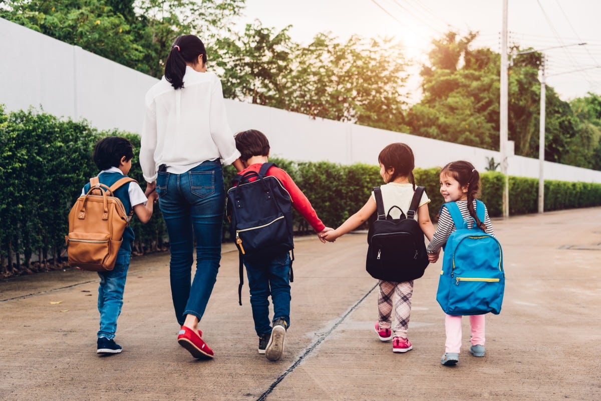 Children going to school