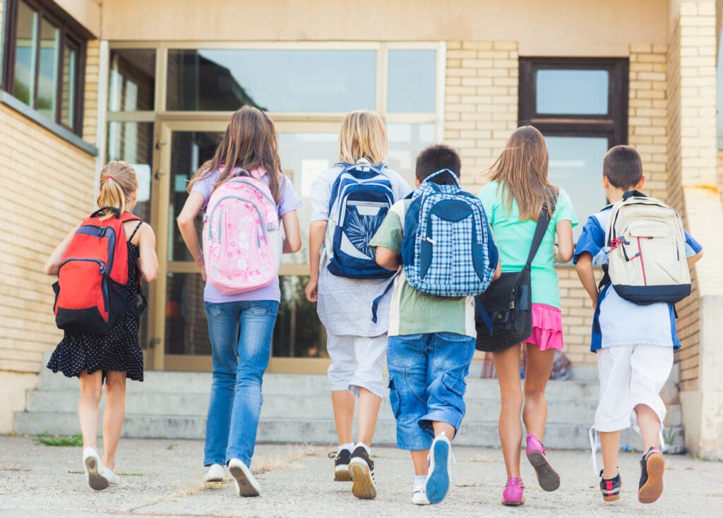 Kids going to school